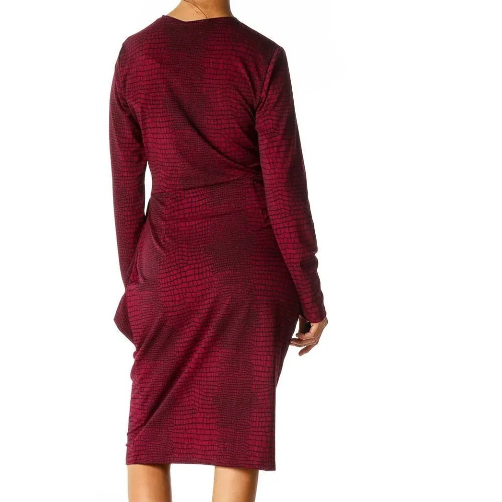 Leota Red Animal Print Retro Sheath Dress - Picture 3 of 3